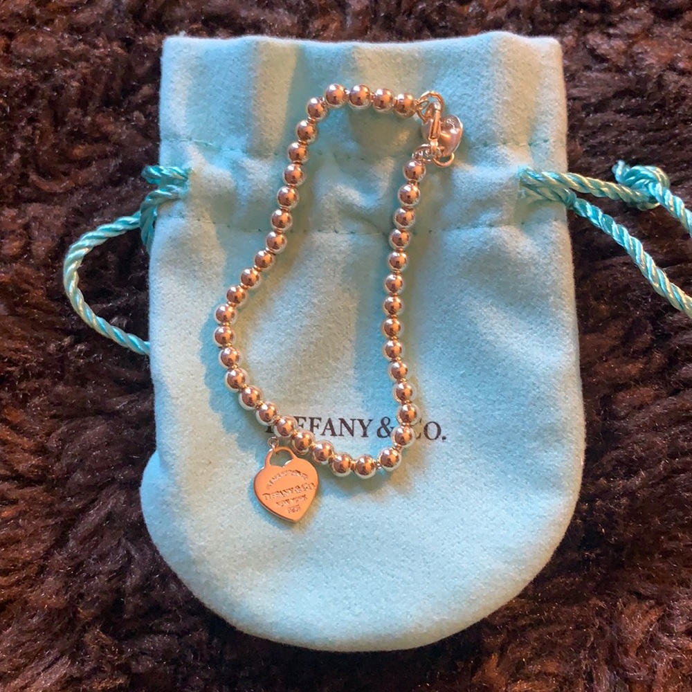 COPY - Tiffany&Co Blue Heart Tag Bead Bracelet